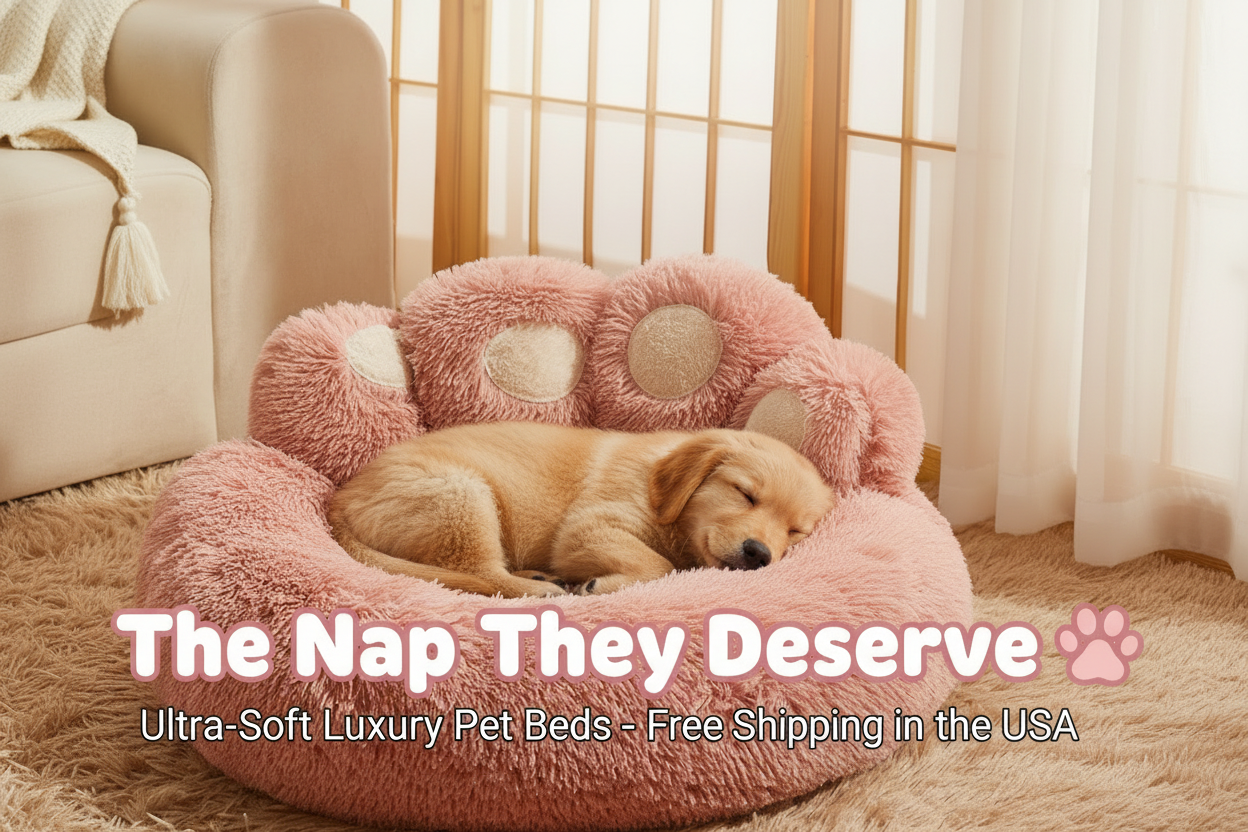 Pink Bed with Dog