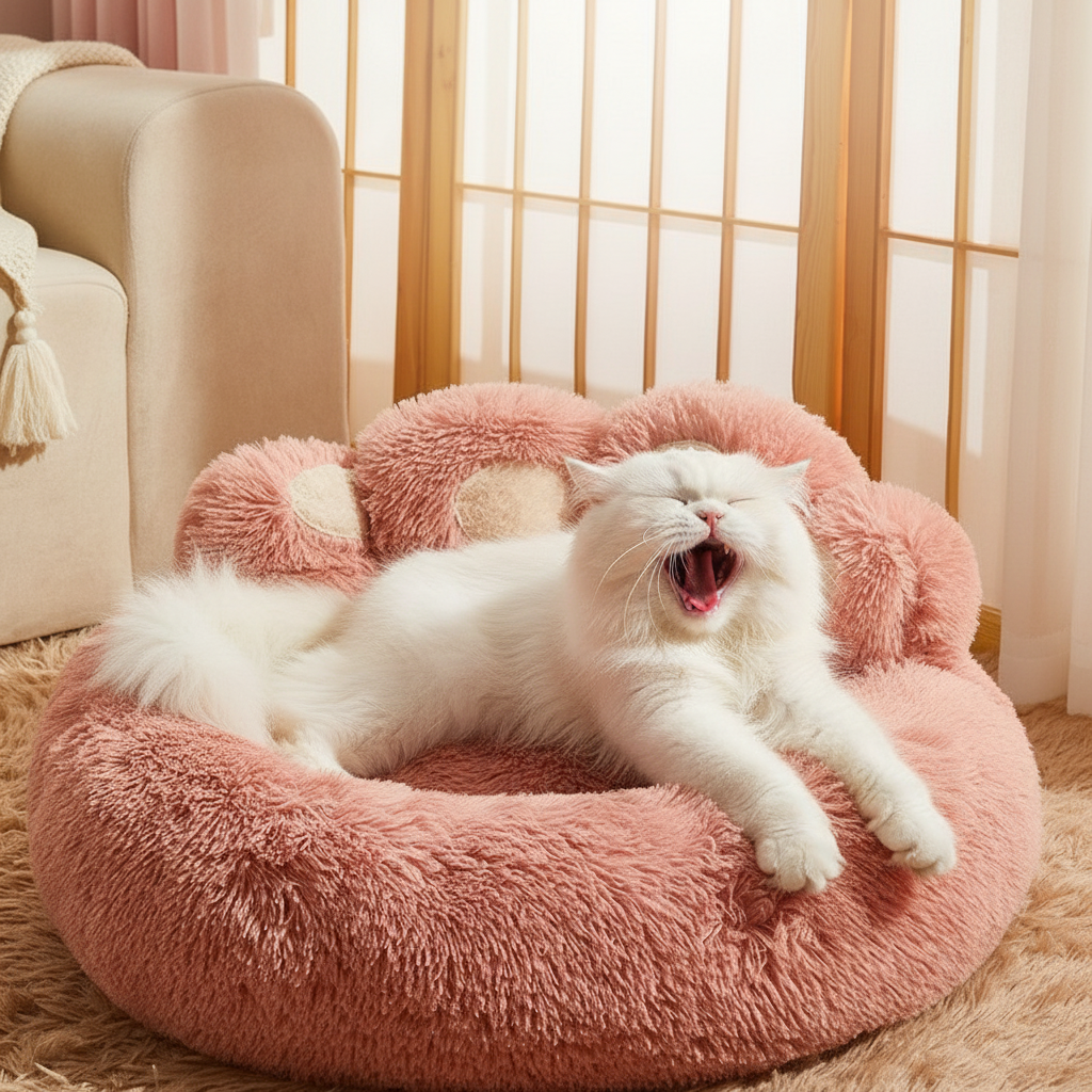 Pink Paw Bed - Persian Cat