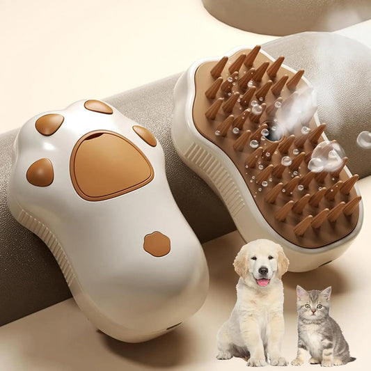 Pet Steam Brush Cat Dog Cleaning Steamy Electric Spray Massage Comb 3 in 1 Hair Removal Grooming Supplies Pet Accessories